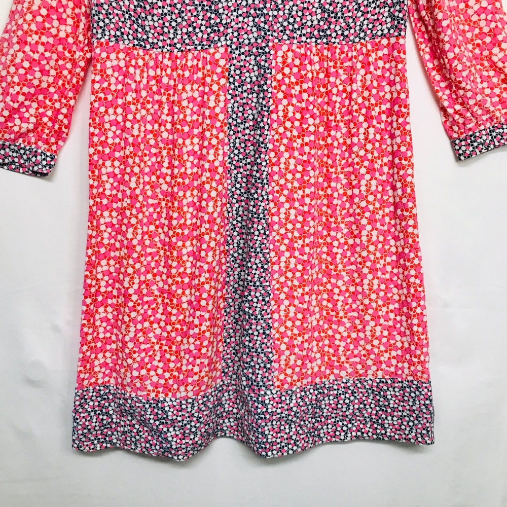 Boden Mollie Womens 8R Pink Navy Blue Bubble Print V-Neck 3/4 Sleeve Shift - Picture 3 of 6